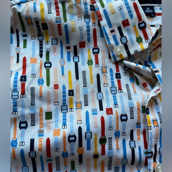 Men's Club Room Shirt Multicolor Watches XL All-Over Street Classic Unique City - Picture 4 of 10